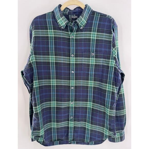 Todd Snyder New York Tailored Navy Green Plaid Button Down Shirt Large - Picture 3 of 6